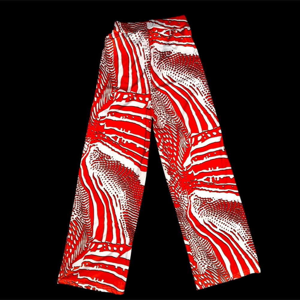 Stylish Orange / White Women's Trousers